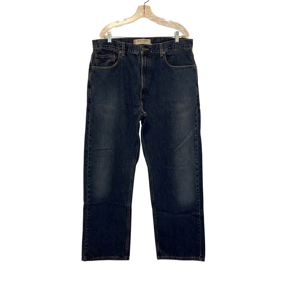 Levis 569 Loose Straight Jeans Mens 36x32 Blue Cotton Denim